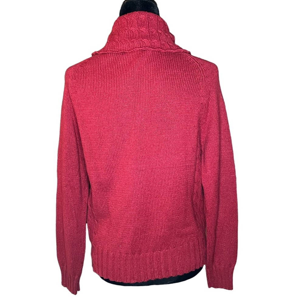 Woolrich Red Side Button Collar Sweater - Size Medium - Picture 3 of 5